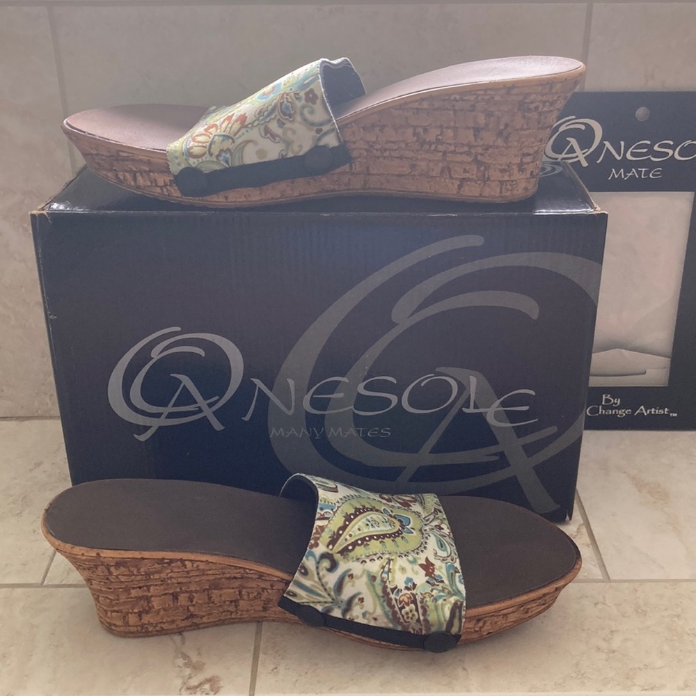 Onesole Women's Wedge Sandals - Paisley Green